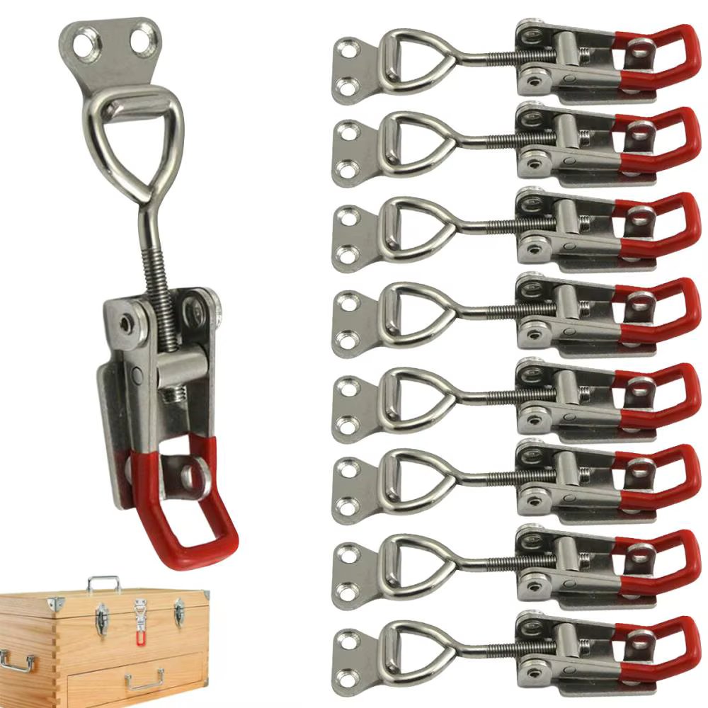 Iron Galvanized/Stainless Adjustable Toggle Clamp Catch 4001 4002 4003 Cabinet Box Handle Lock Anti-Slip Push Pull Toggle Clamp