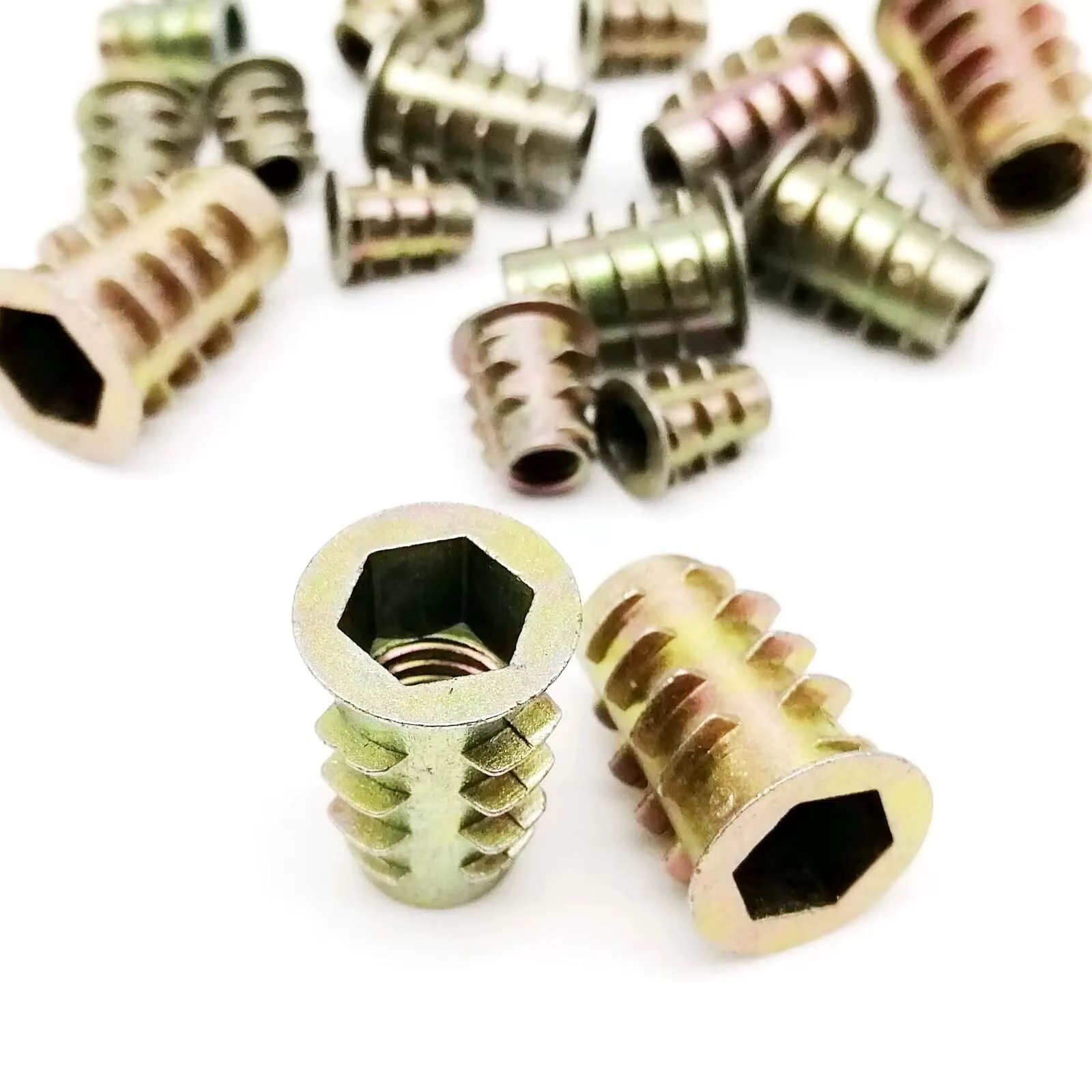 10/20pcs Embedded Insert Nut E-Nut M4 M5 M6 M8 M10 Hexagon Hex Socket Allen Head for Wood Furniture Inside and Outside Thread