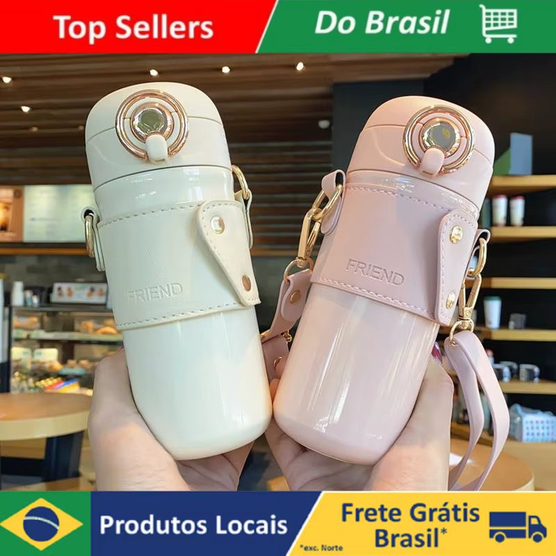 Copo térmico copo de água inteligente com copo de palha saltitante