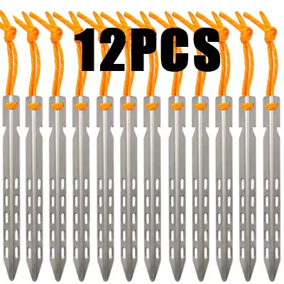 TiTo Titanium tent nails V shaped design Outdoor camping Windproof  equipment Tent tool for Soft ground 6/8/10/12pc
