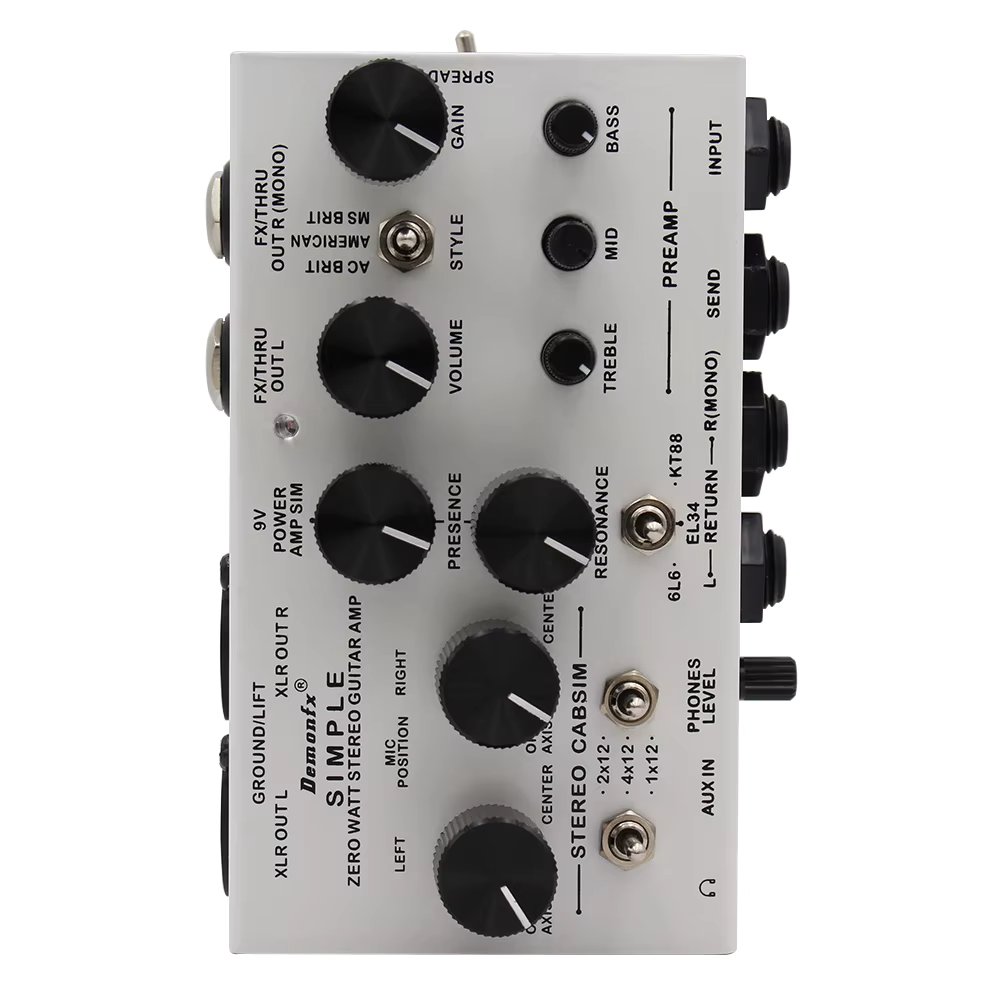 NEW Demonfx SIMPLE DI Box Effect Pedal Preamp Simulator,Power Amp Simplifier Pedal Stereo Cab Simulator for Electric Guitar