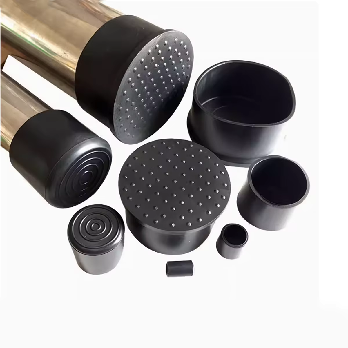 Roud PVC Soft Rubber Sleeves Chair Table Base Plug Floor Protector Mat Tube Caps Cover Black 6mm 8mm 10mm 12mm 14mm 16mm -120mm