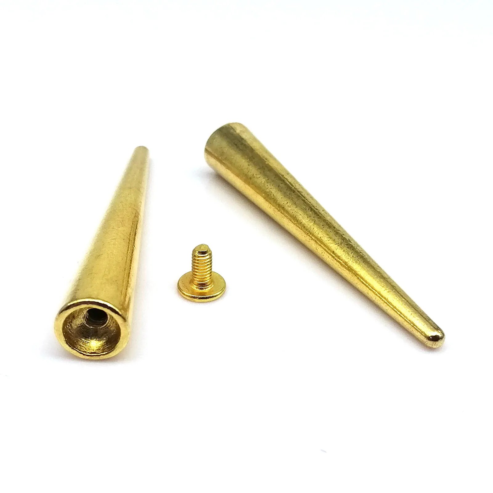 10 Sets 10x54mm Metal Decor Punk Bullet Warhead Spike Cone Screw Back Rivet Stud Spot Nail Leather Collar Bag Belt Jacket Repair