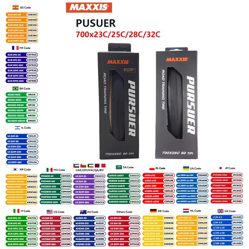 MAXXIS PURSUER Road Bicycle Tire Anti Puncture Outer Tire Training Folding Outer Tire 700x23C 700x25C 700x28C 700x32C