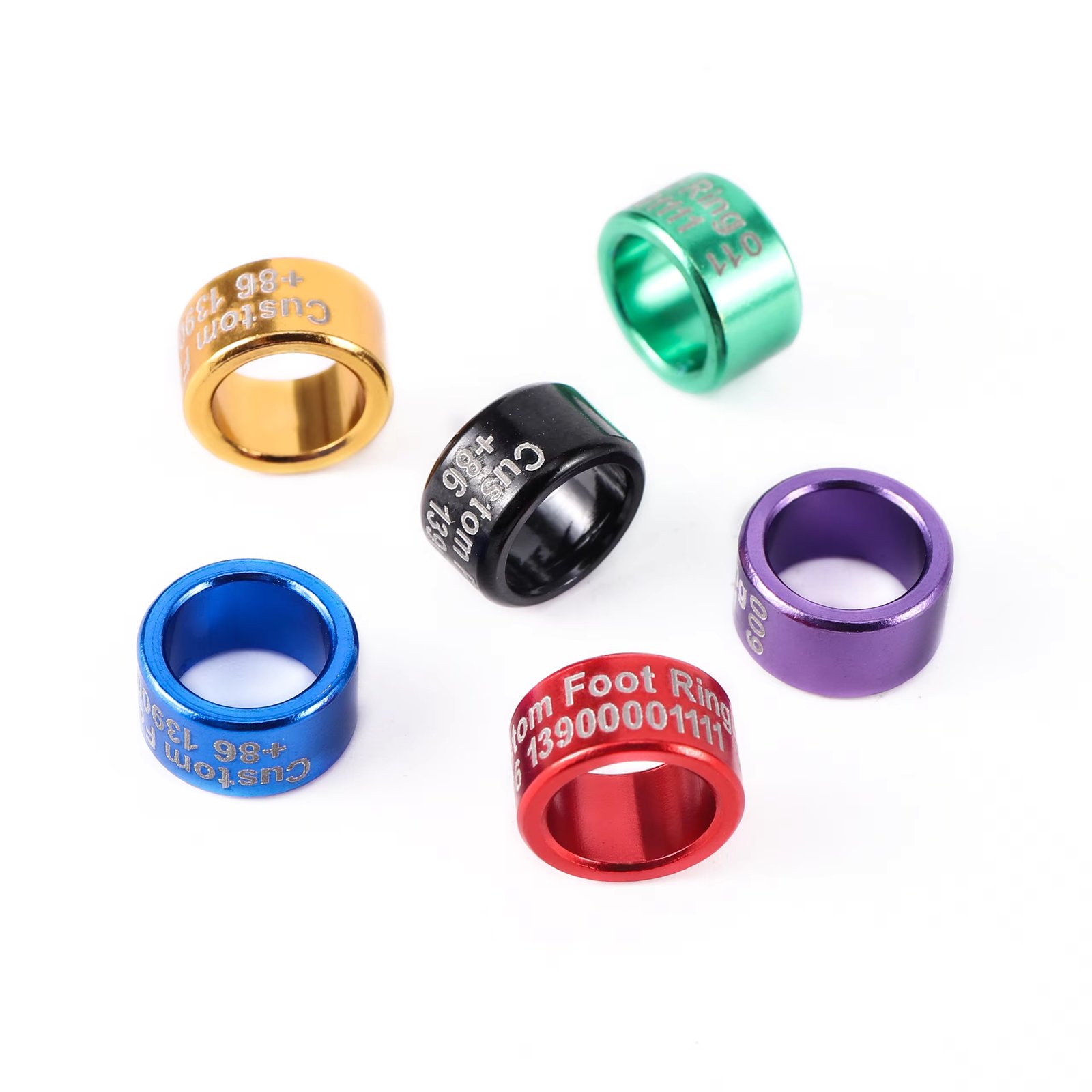 30pcs ID 8mm 10mm Pigeon Foot Ring Customization Customer-defined Foot Ring Content "Year + Name + Phone Number + Country Code"