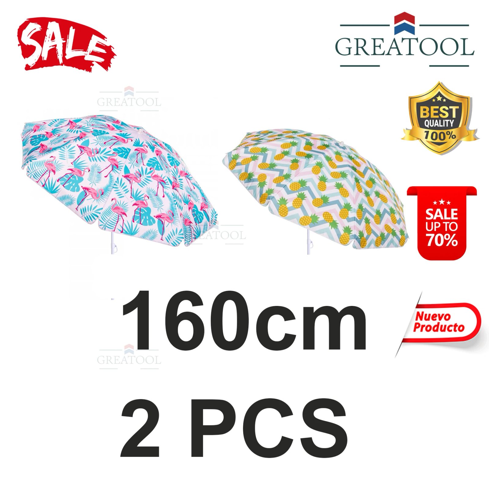 2 PCS-Flamingo + pineapple 160cm