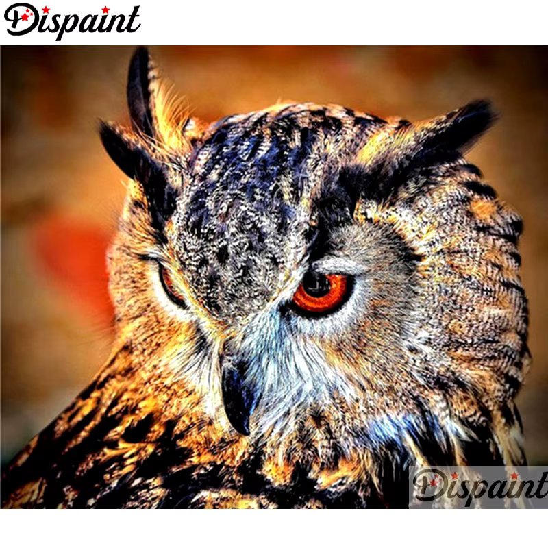 Dispaint Full Square/Round Drill 5D DIY Diamond Painting "Animal owl scenery" Embroidery Cross Stitch 5D Home Decor A10569