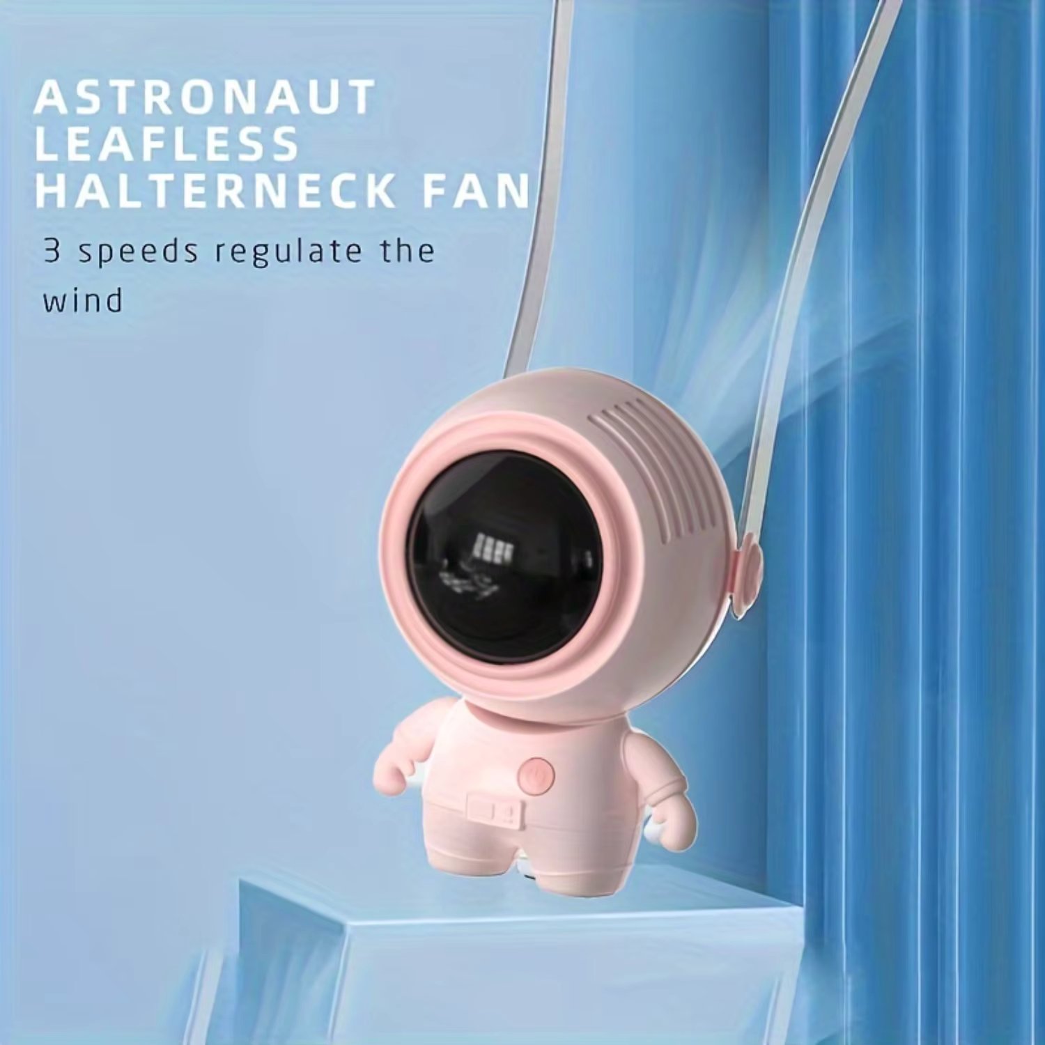 Portable Astronaut Neck Fan Quiet Bladeless Personal Fan Mini Handheld USB Rechargeable