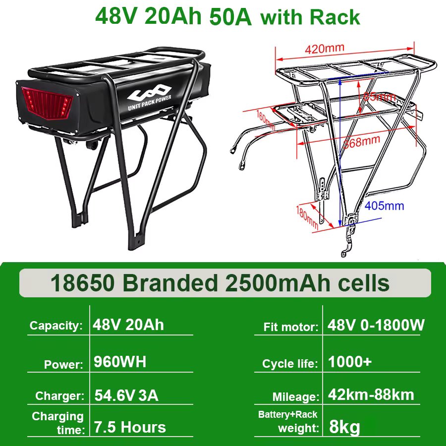 48V20Ah 50A withRack