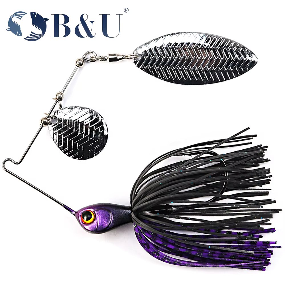 B&U Spinnerbait 18g/21g Double Willow Blade Needle Stinger Hook Spoon Wire Bait Wobblers for Bass Fishing Lure