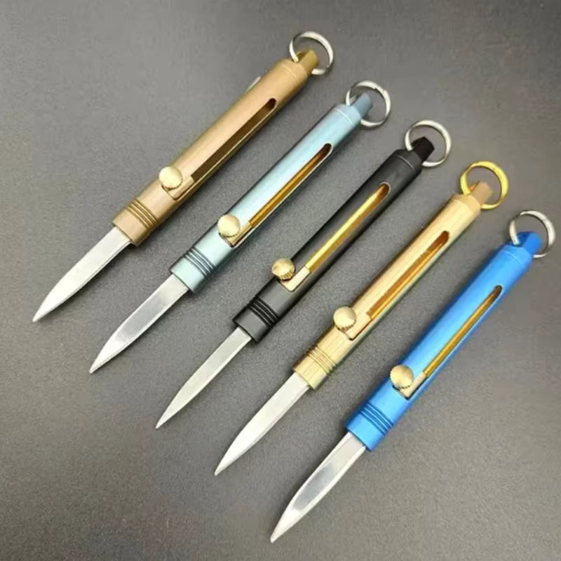 Stainless Steel Mini EDC Knife With Keychain Loop - Portable Outdoor Self-Defense Knife Pendant - Multipurpose Key Ring Tool