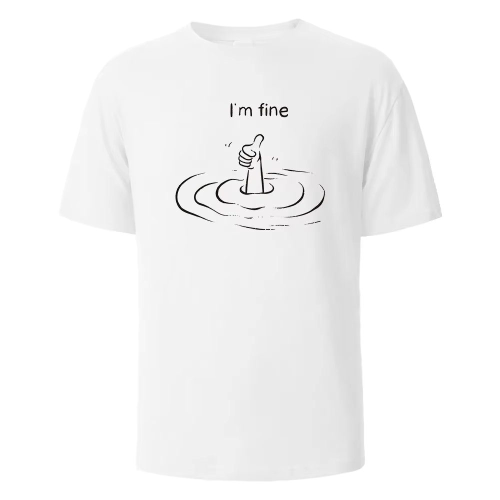 T'm Fine Print T-Shirt 100% Cotton Summer Tees For Men Women Oversize Casual Tops