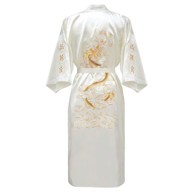 Kimono Bathrobe Gown Home Clothing PLUS SIZE 3XL Chinese men Embroidery Dragon Robe Traditional Male Sleepwear Loose Nightwear