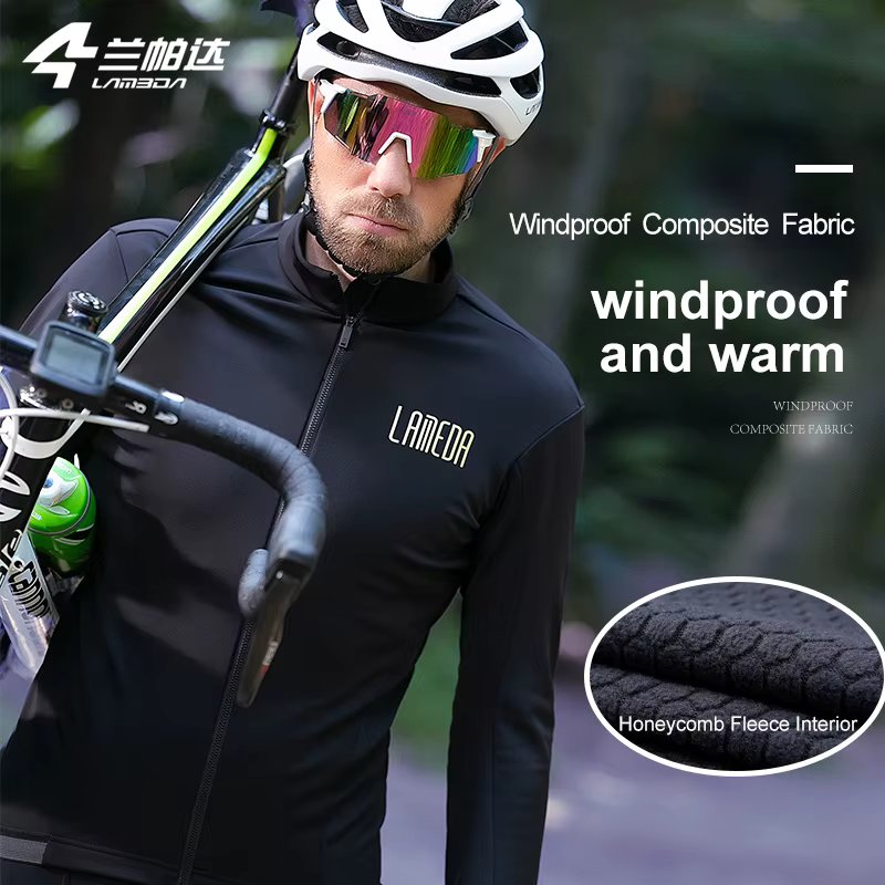 LAMEDA Man Cycling Jersey Winter Cycling Clothing Windproff Long Sleeve MTB Reflective MTB Bike Clothes Thermal Fleece Keep Warm