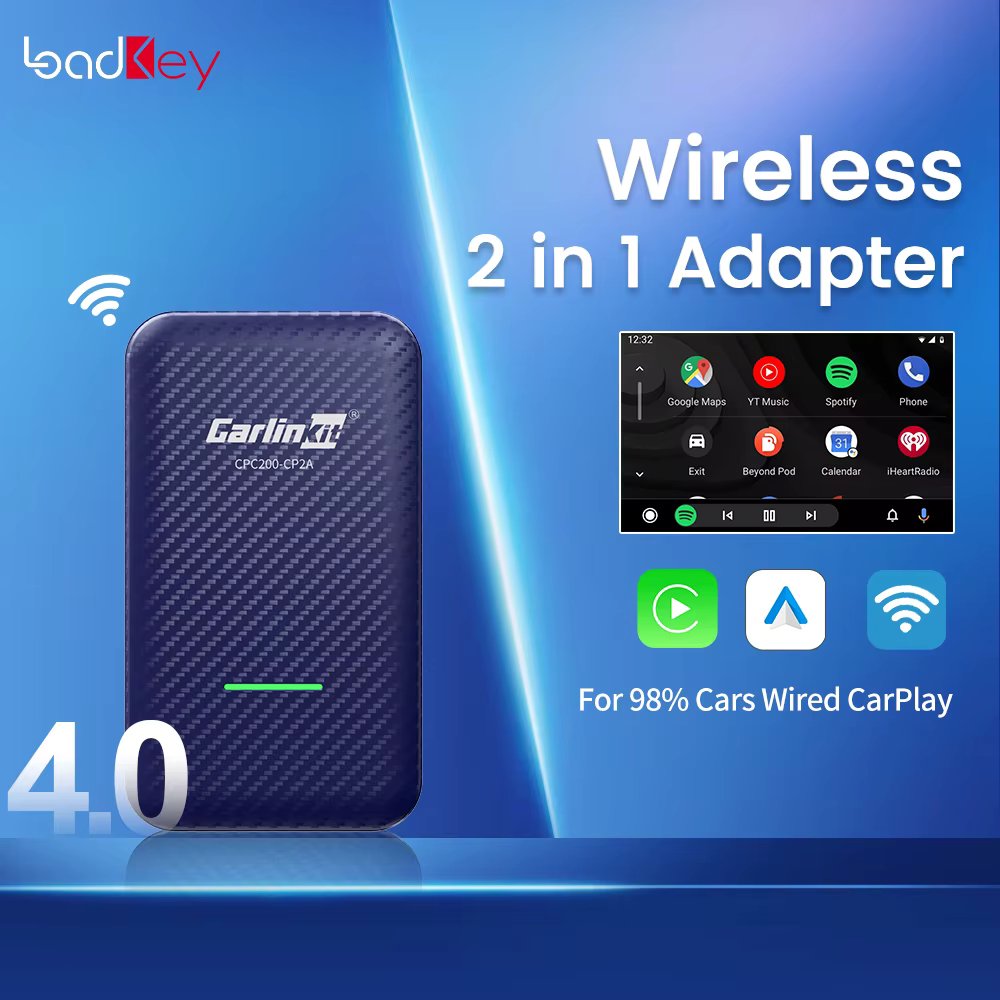LoadKey & Carlinkit 4.0 Wireless CarPlay Android Auto Wireless Adapter For Toyota Volkswagen Audi Kia Volvo Nissan Benz Wifi BT