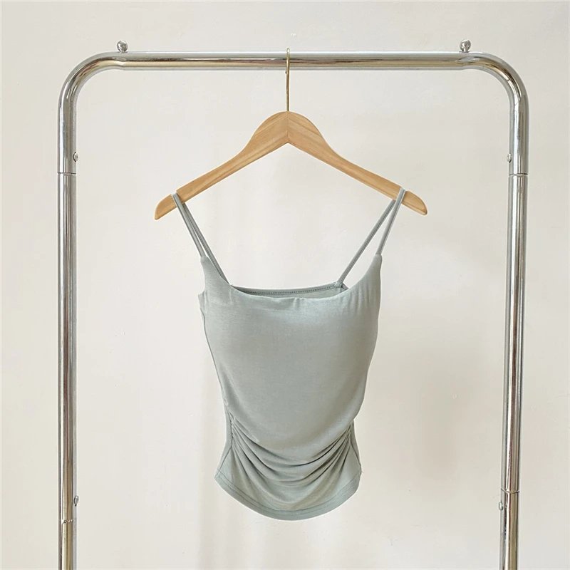 Colorfaith V9957ZS 2024 Chic Pink Sexy Bottoming Bra Padding Elasticity Vests Women Spring Summer Tank & Camis Crop Short Tops