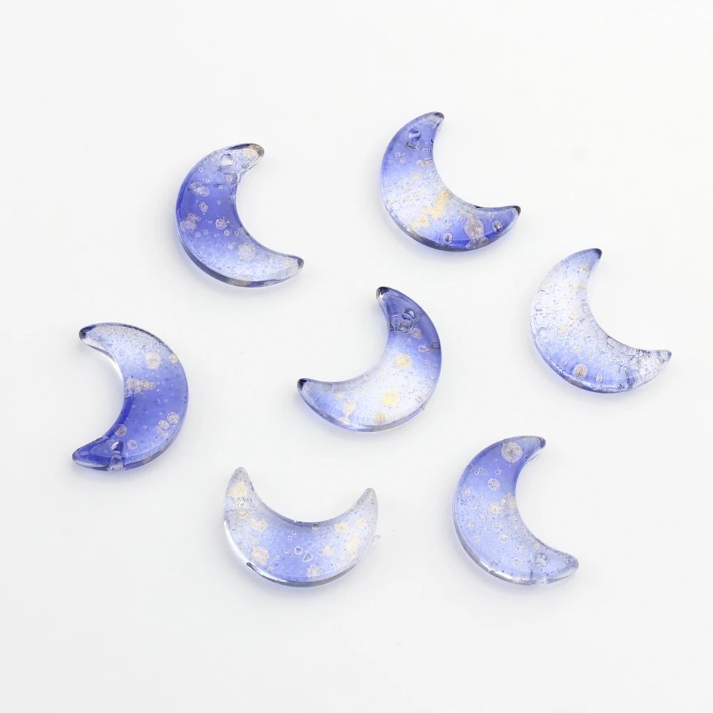 10*15mm Moon Rainbow Crystal Glass Loose Beads Charms 10pcs/Lots For Earrings Jewelry Making Diy Bulk Items