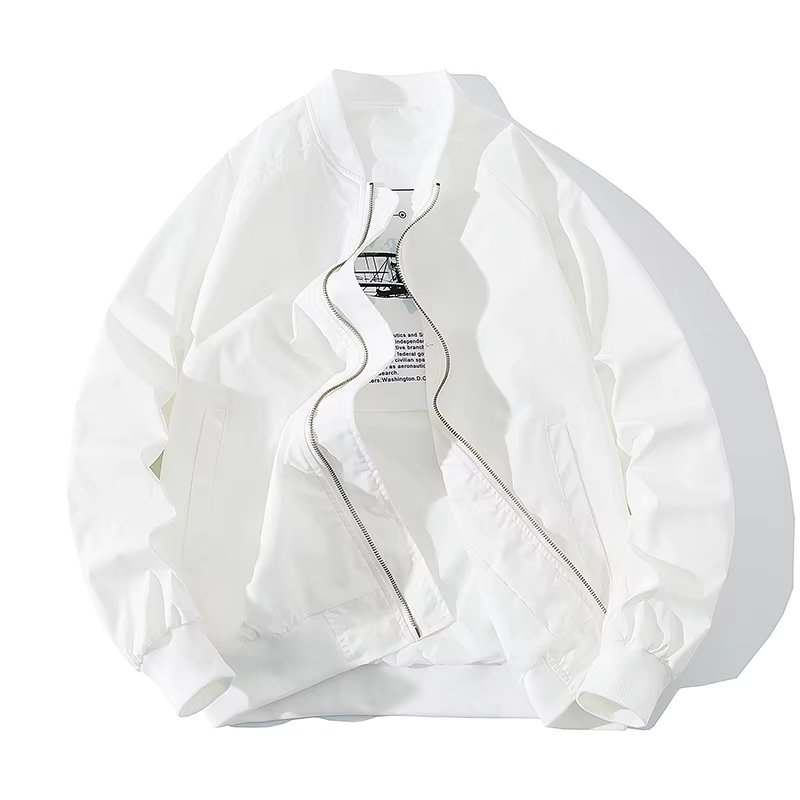 Solid Baseball Jacket Men Women Casual Varsity Jacket Spring Autumn College Coat Streetwear Youth Couple Designer White Black