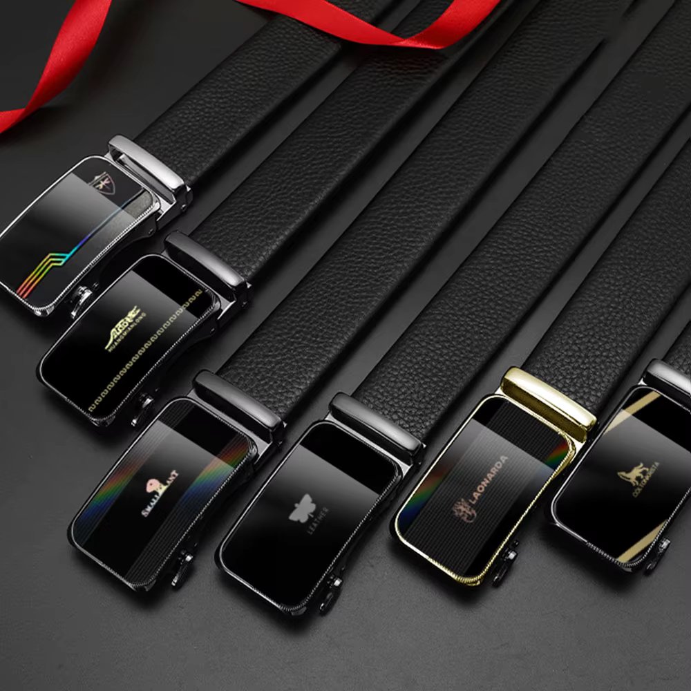 [Depart Today] cowhide belt up to 28-44 inches/split-proof super fiber/special alloy buckle/robustnam men's Dress Casual simple daily waistband