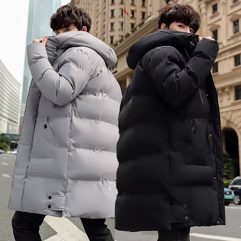 Trend In Men's autumn and winter overfit big size hooding welon padded thick warm long coat PD0181