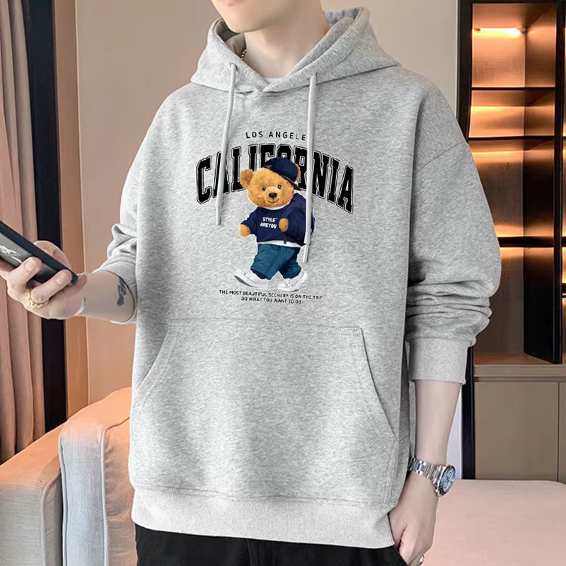 Trend In Hoodies Cute Winnie-print Loose Fit Over Comforting cotton men's autumn winter man-to-man TS3083