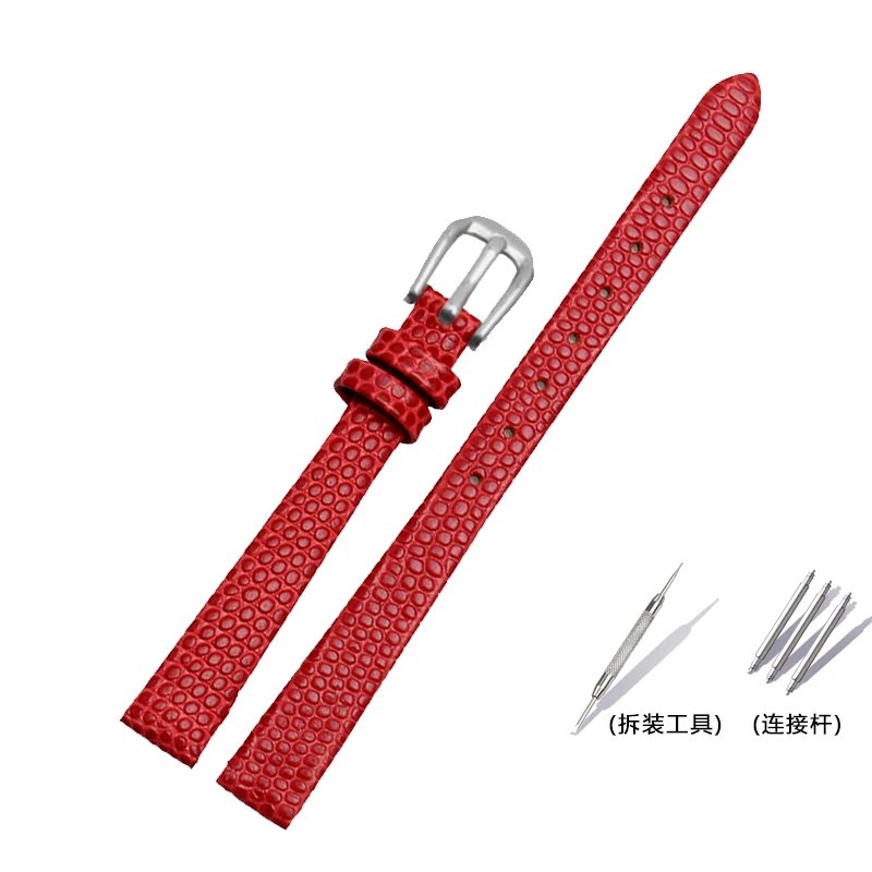 Genuine Leather Watchband Womens bracelet 6mm 8mm 10mm 12mm 14mm lizards leather watch strap small wristwatches belt Pin buckle