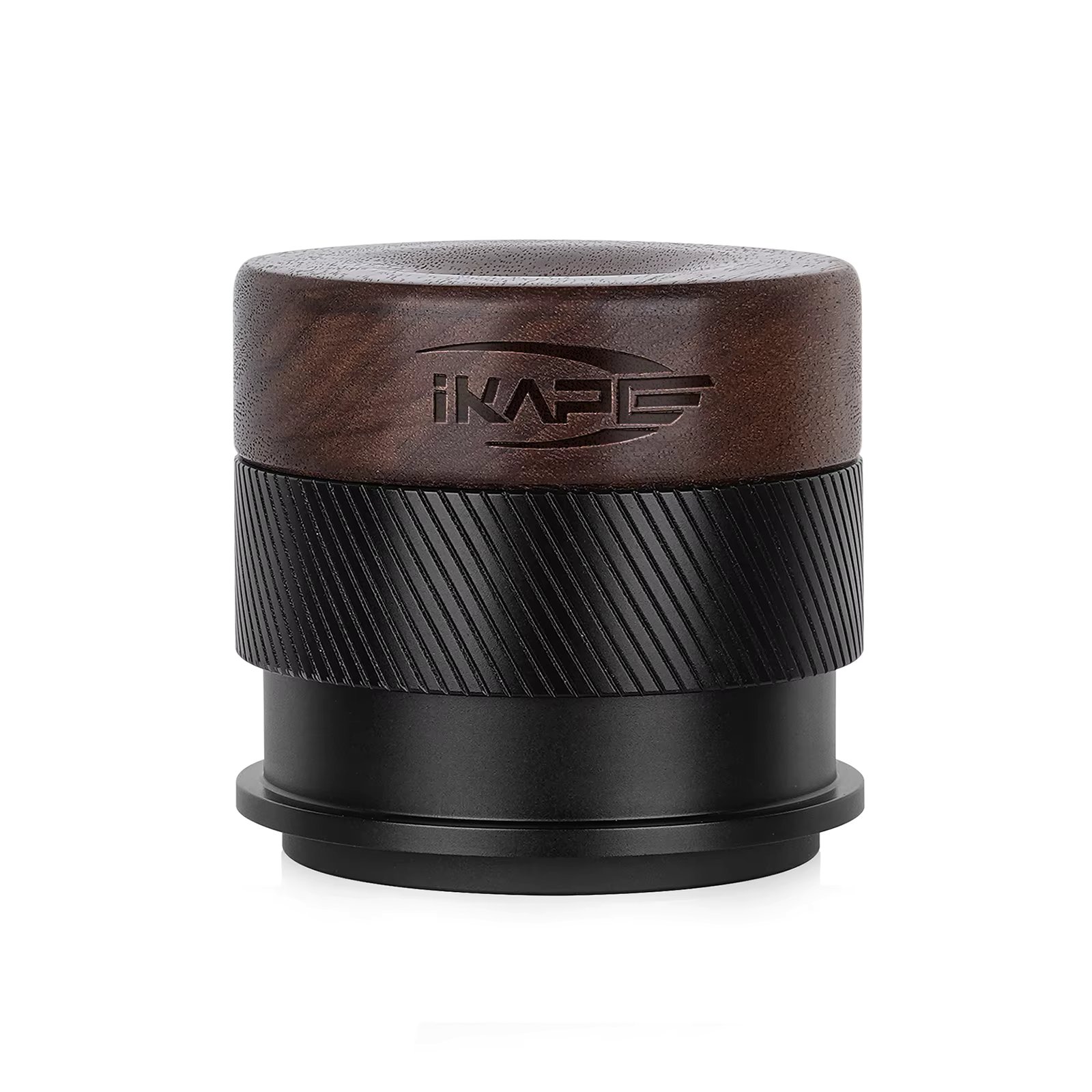 IKAPE Espresso Wooden V4 Calibrated Tamper, Coffee Walnut Tamper with Titanium PVD Coating Base and Spring Loaded Fit 51/54/58mm