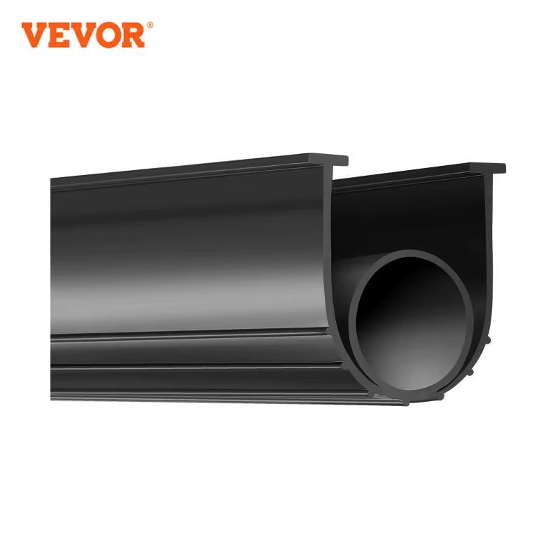 VEVOR 3m 4.8m 6m Garage Door Seals Bottom Rubber U Shape +O Ring Garage Door Weather Stripping Universal Weatherproof Rubber