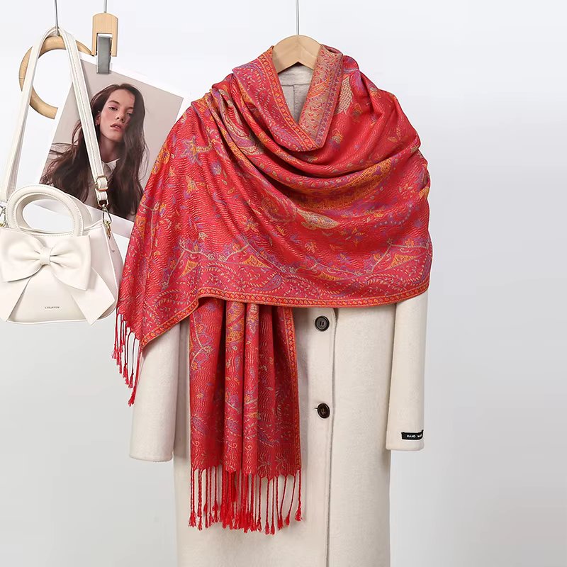Pashmina Scarf Shawl Wrap Paisley Jacquard Stoles Vintage Cashew Scarves Printed Cotton Tippet Sunscreen Hijab