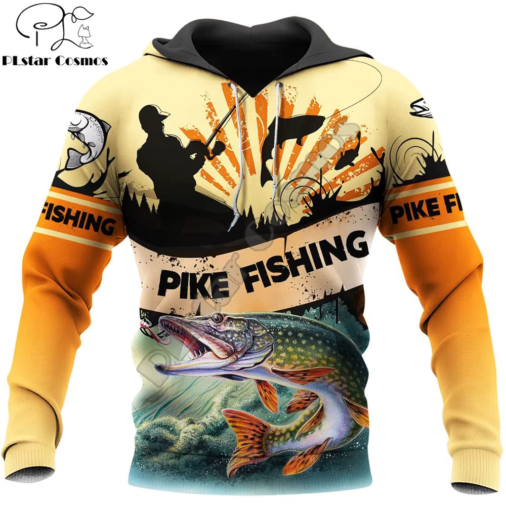 Beautiful Pike Fishing 3D All Over Printed Unisex Deluxe Hoodie Men Sweatshirt Zip Pullover Casual Jacket Tracksuit KJ311