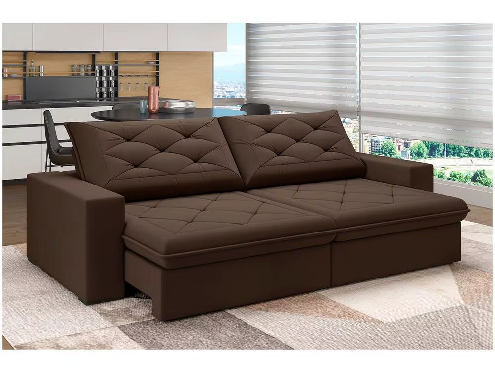 Sofa 4 Places Retractable Reclining Suede Velvet Premier Flexforma Upholstery