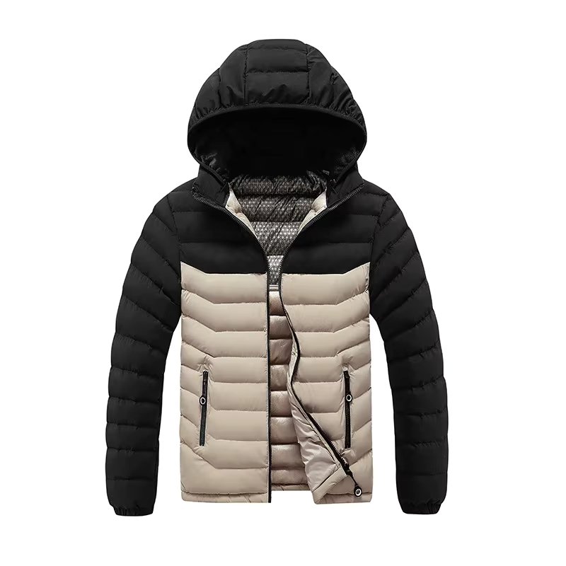 Trend In Men's Color-colored and lightweight padded hooed jacket winter winter winter casual casual slim fit warm padded jumper PD0258