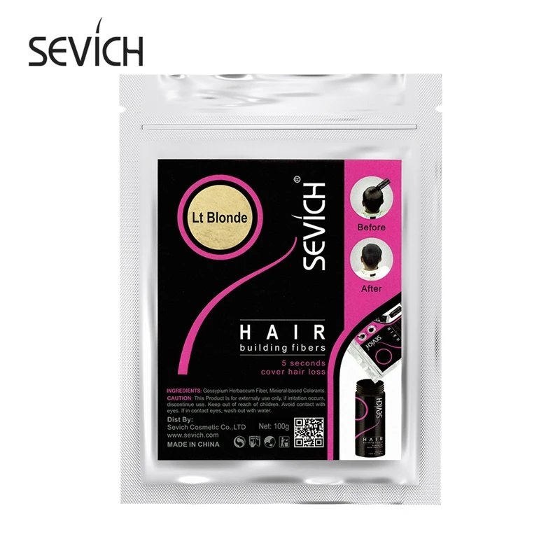 SEVICH 100g Refill Hair Thickening Fiber 10 Colors Hair Treatments Cover Thicken Powder Keratin Fibers Hair Care Product