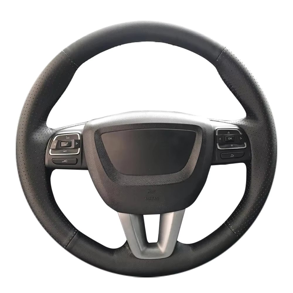 Customized DIY Car Steering Wheel Cover For Seat Leon Alhambra Toledo 2011 2010 2012 Leather Braid Car Interior Accessories