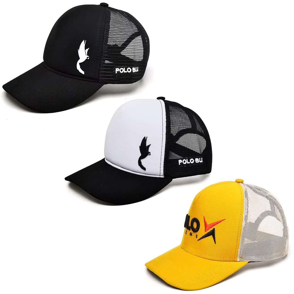 3 Kit Adjustable Caps Single Size Polo Xtreme and Blu + Dex with Curved Tape Fashion Summer