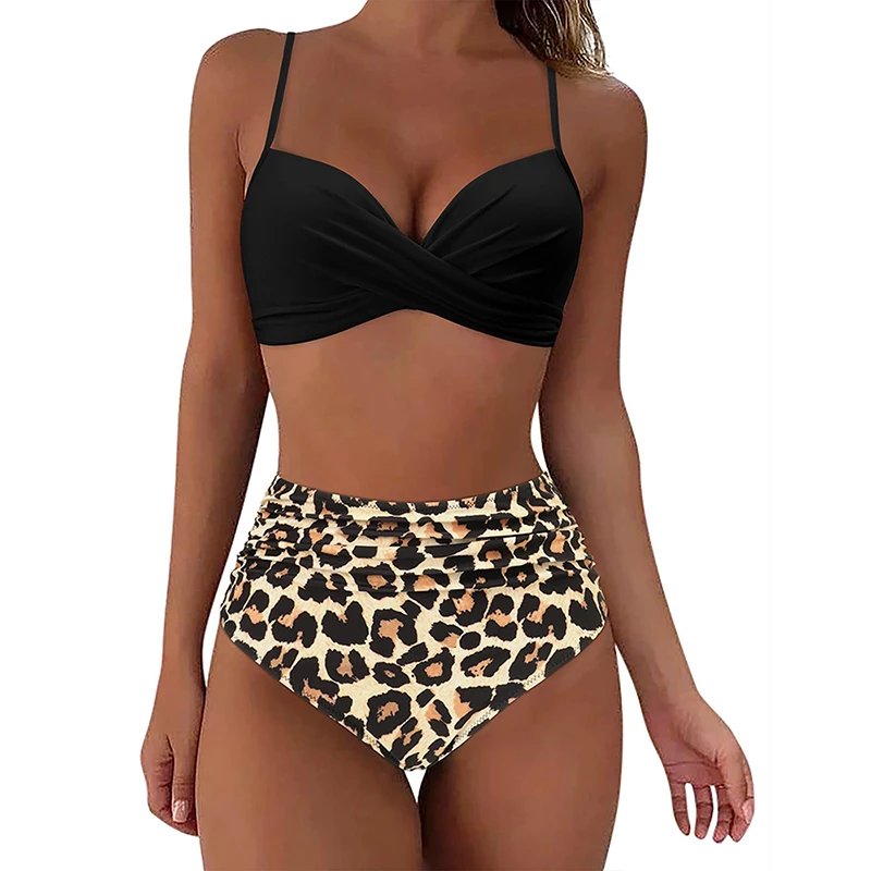 Two Pieces Sexy Swimsuits 2024 Women Bikini Set Beachwear Push Up Solid Summer Bathing Suit Triangle Bikini Swimwear Low Waist
