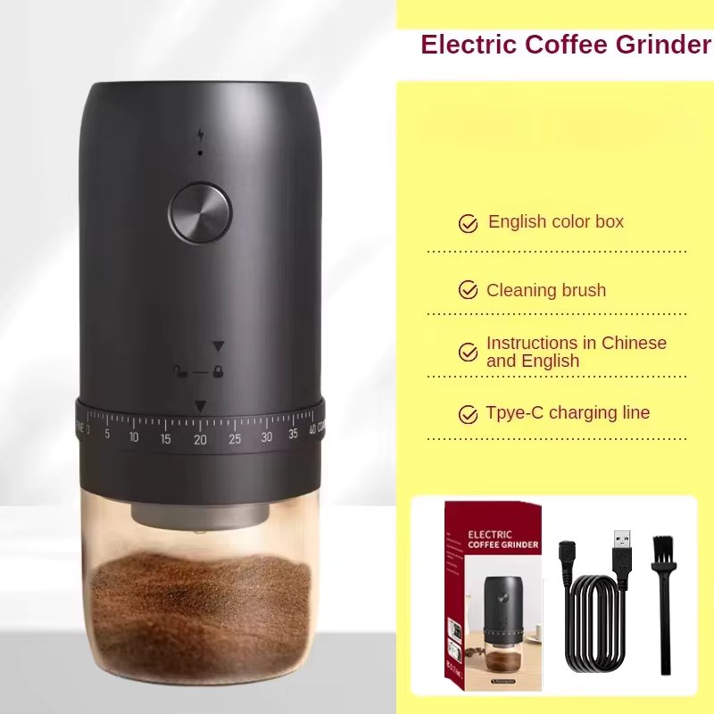 New Portable USB Electric Coffee Bean Grinder 40 Gears External Adjustable Rechargeable Grinders Household Mini Coffee Machine