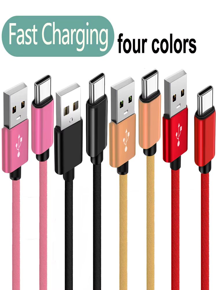 USB A To Type C Cable Date Sync 3A Fast Charging Nylon Braided Wire Charger Cable For Samsung Huawei Android Type C Mobile Phone