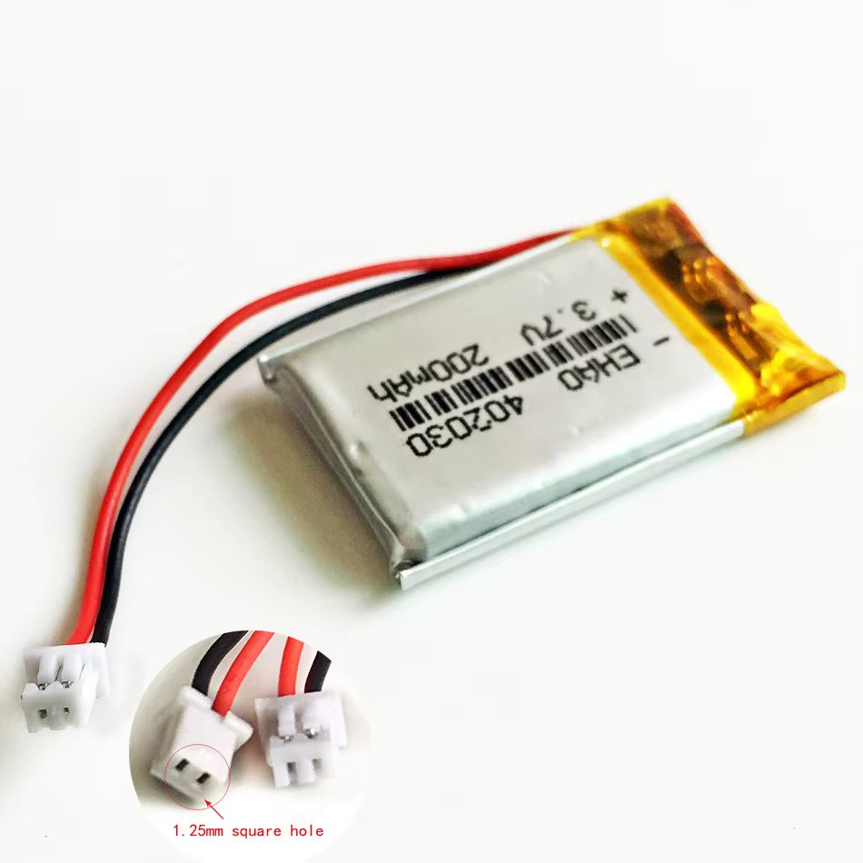 3.7V 200mAh Lithium Polymer LiPo Rechargeable Battery 402030 + JST 1.25mm 2pin Plug For Mp3 Camera Bluetooth GPS Electronic Part