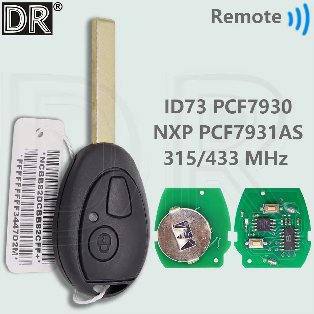 DR N5FVALTX3 ID73 PCF7930/PCF7931AS 315/433MHz Car Remote Key With Code For BMW MINI Cooper R53 R56 MG ZR ZT ZS