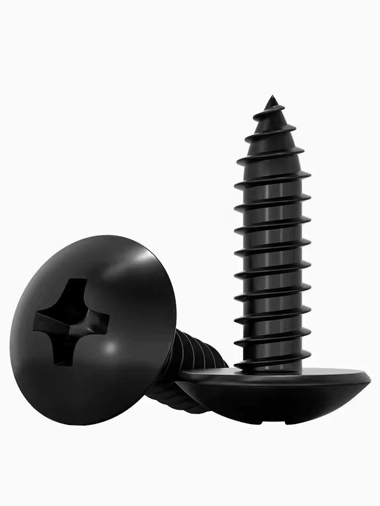 TA 304 Stainless Steel Black Recessed Truss Self-tapping Screws Philips Round Mushroom Head Wooden Screw M3-M6