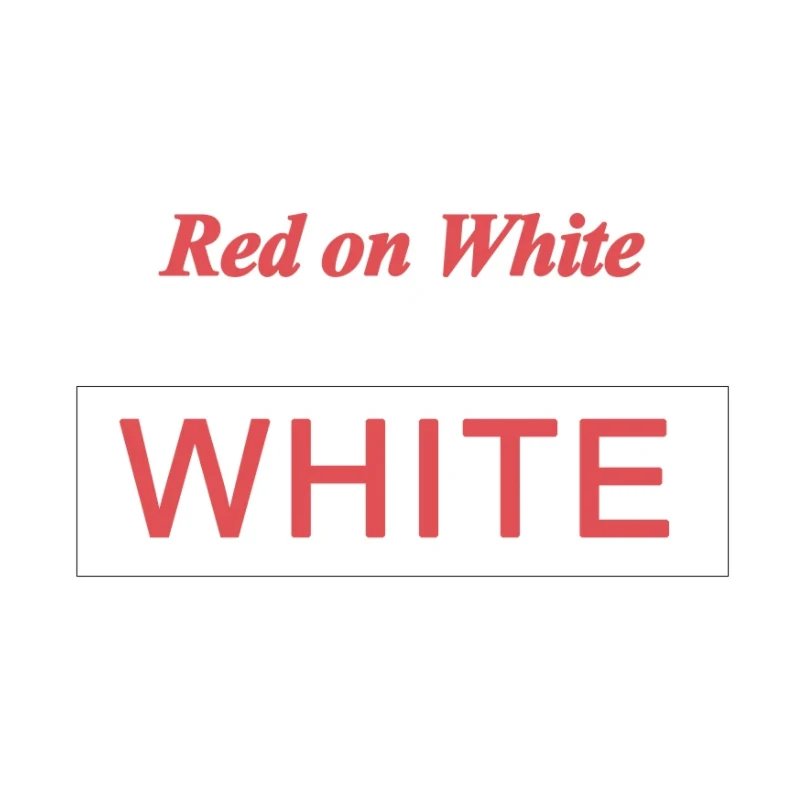 Red on White