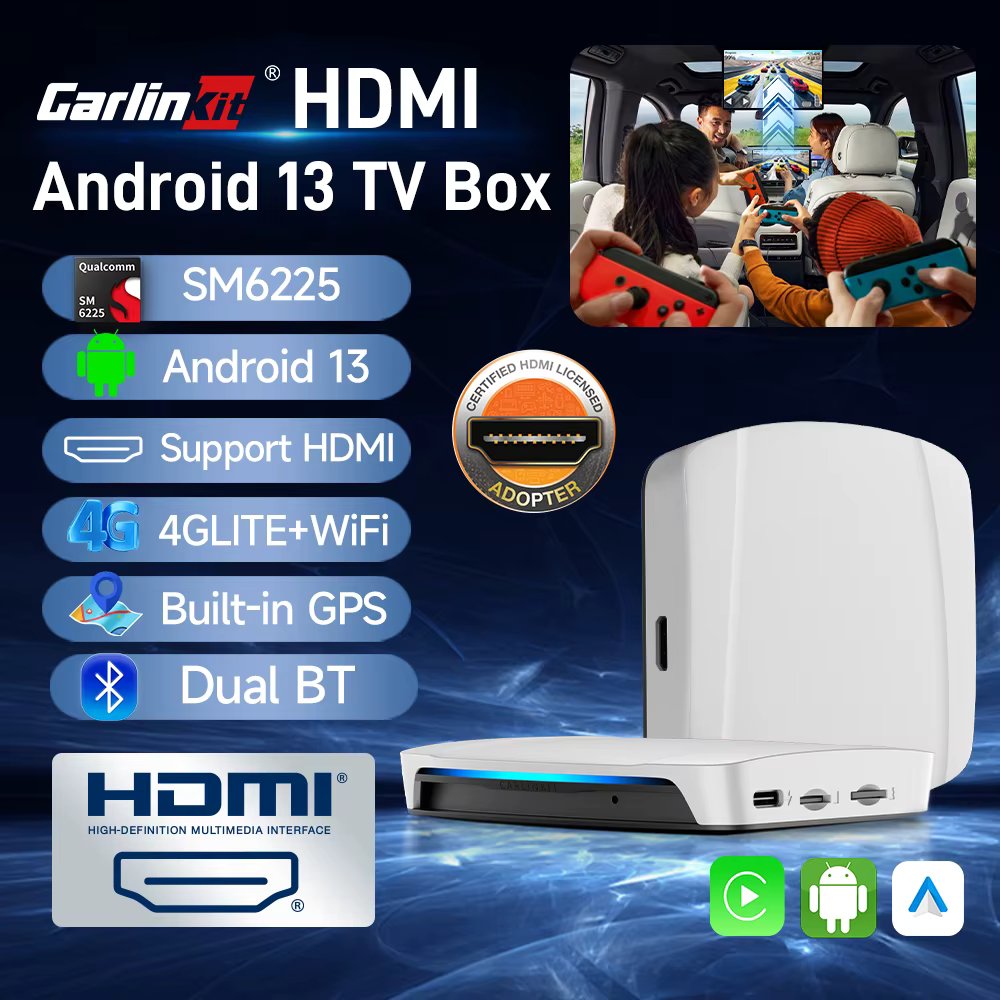 CarlinKit UHD HDMI TV Box CarPlay Android 13 Qualcomm 8 cores 8+128G Wireless CarPlay Android Auto Streaming Box HD Video Output