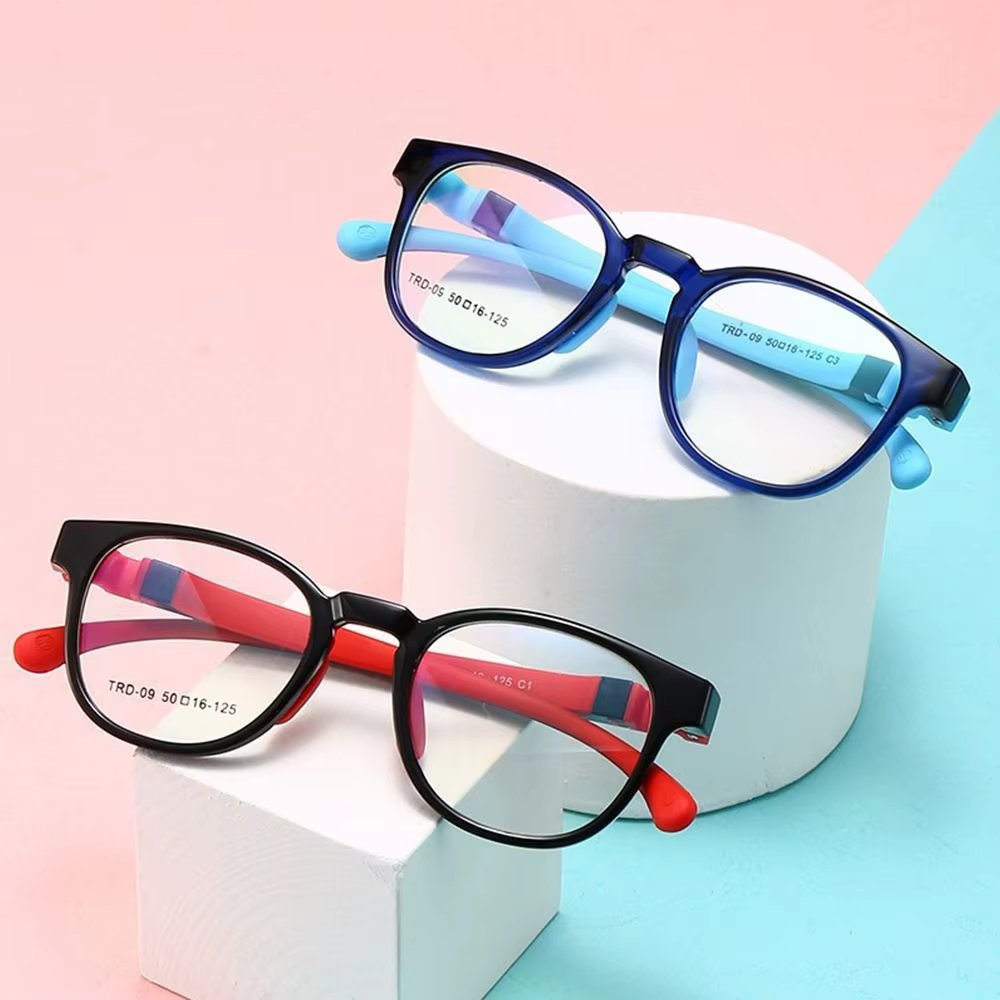 New Trendy Square Anti-blue Light Kids Glasses Silicone Children Boys Girls Computer Eye Protection Eyeglasses Ultra Light Frame