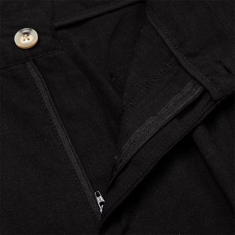 Men s Relaxed Fit Drawstring Waist Pleated Front Beach Pants with Wide Legs and Mid Rise Casual Long Trousers