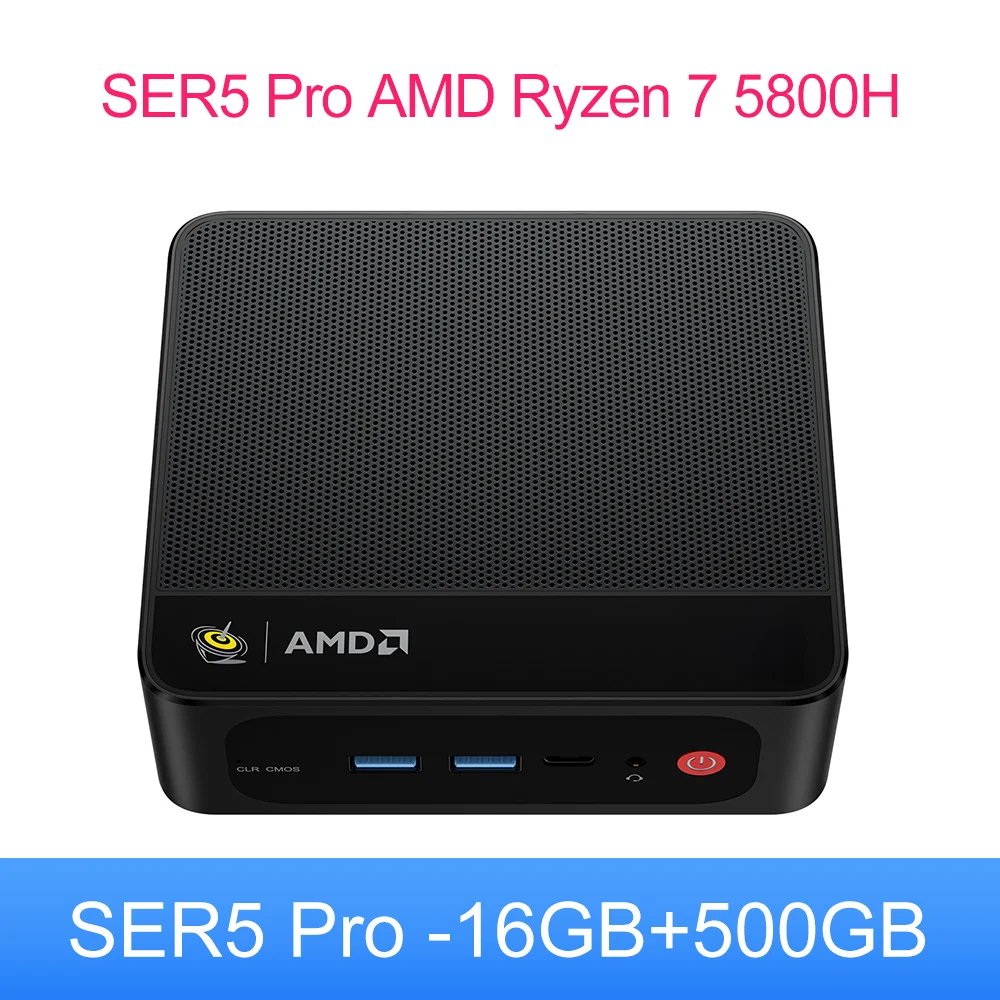 Beelink Mini PC SER5 Max AMD Ryzen 7 5800H DDR4 16G 500G NVME SSD 32G 500G SER5 Pro 32G 1T WiFi6 4K Type-C Gaming Mini Computer