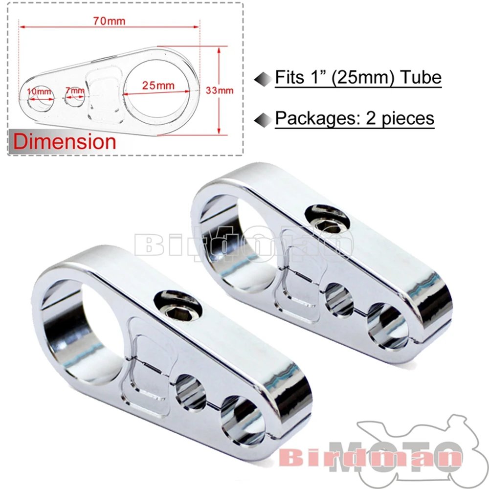 2pcs chrome 25mm