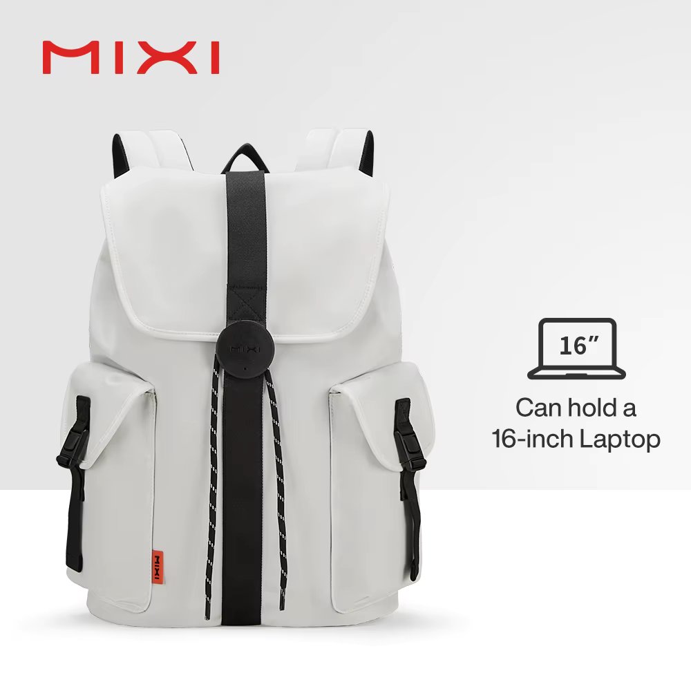 Mixi New 16'' Laptop Backpack Men Waterproof Lightweight Casual  Travel  School Bags Women Outdoors Rucksack 17 Inch White M5228