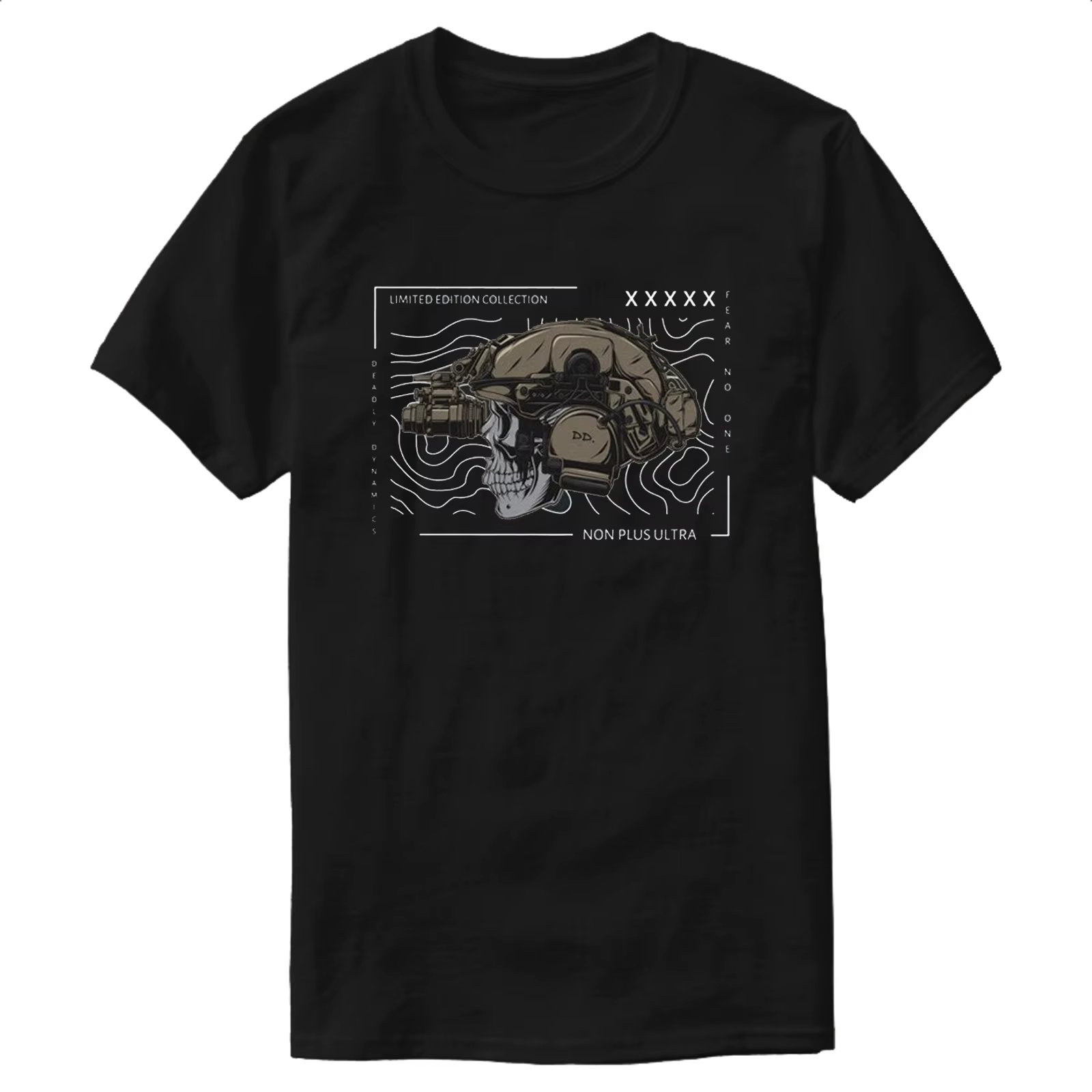 Reaper Limited Edition Military Tactical Night Optic Helmet Skull T-Shirt 100% Cotton O-Neck Short Sleeve Casual Mens T-shirt