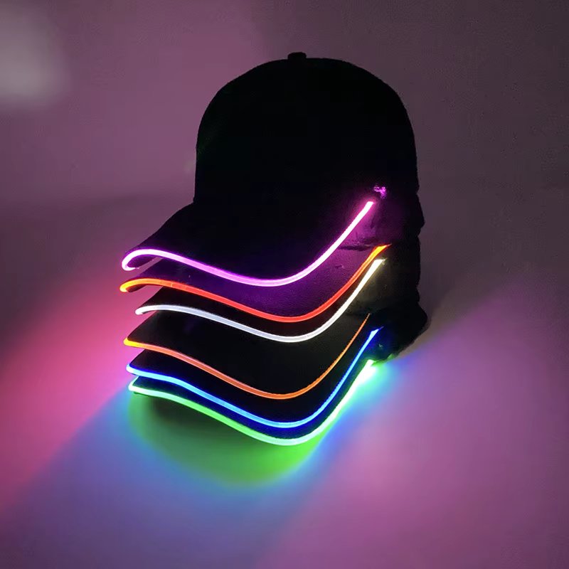 LED Light up Baseball Hat Flashing Glow Rave Party Cap luminous hat for Women Men Hip-hop Club bar Stage Performance Supplies
